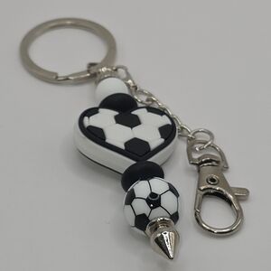 Soccer Heart Keychain/Bag Charm
